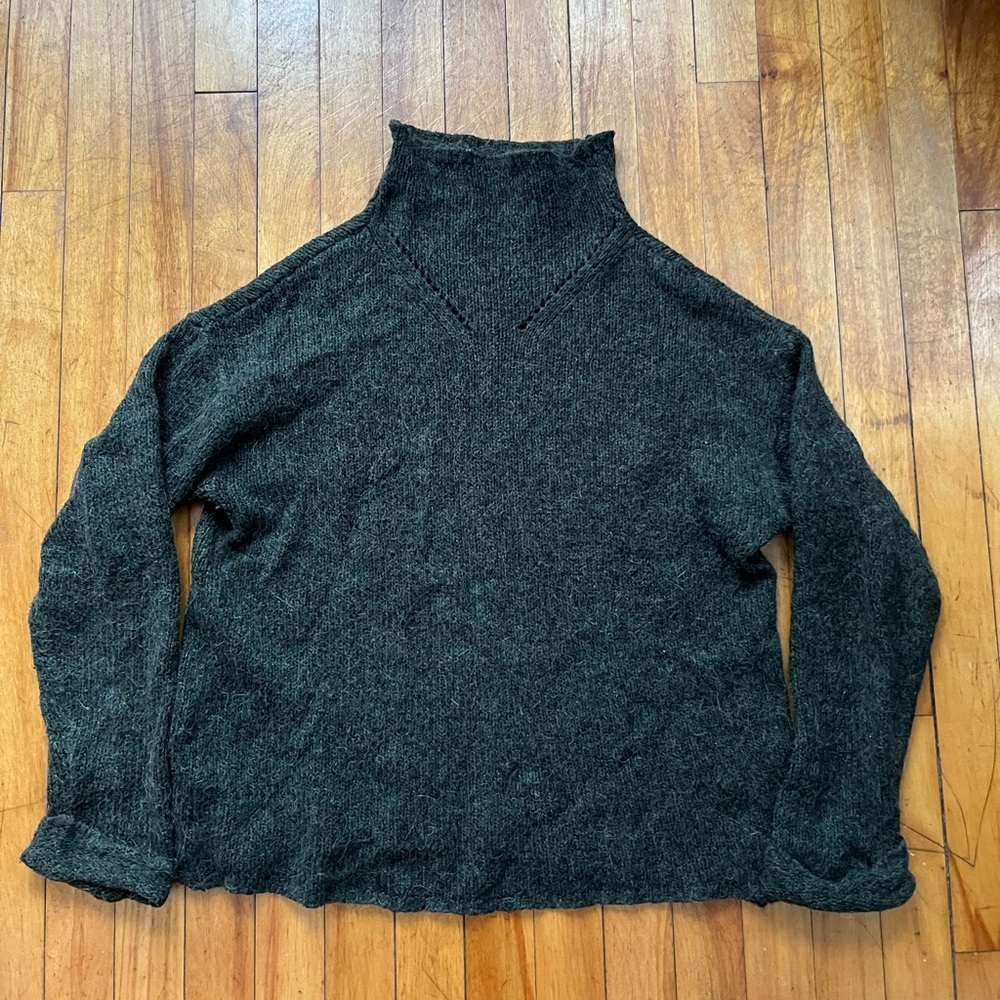 Preswick & Moore Alpaca-Blend Forest Green Mockneck Pullover‎ Sweater Women’s S
